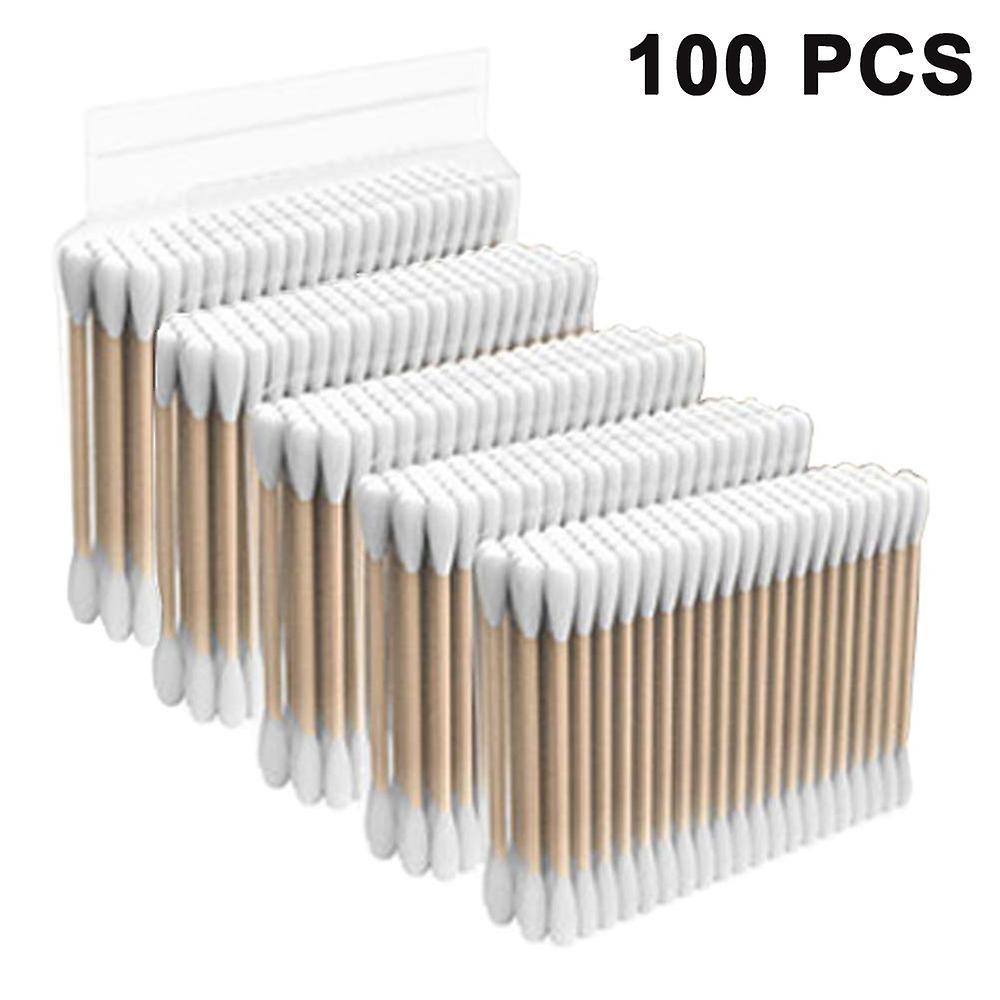 100pcs Biodegradável Bambu Algodão Swabs, Maquiagem Descartável