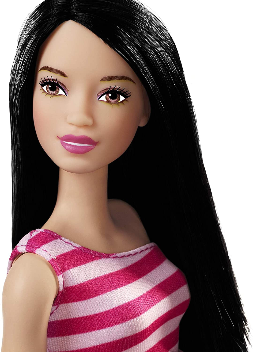 Vestido Doll Barbie Glitz Com Listras Rosa Com Babados