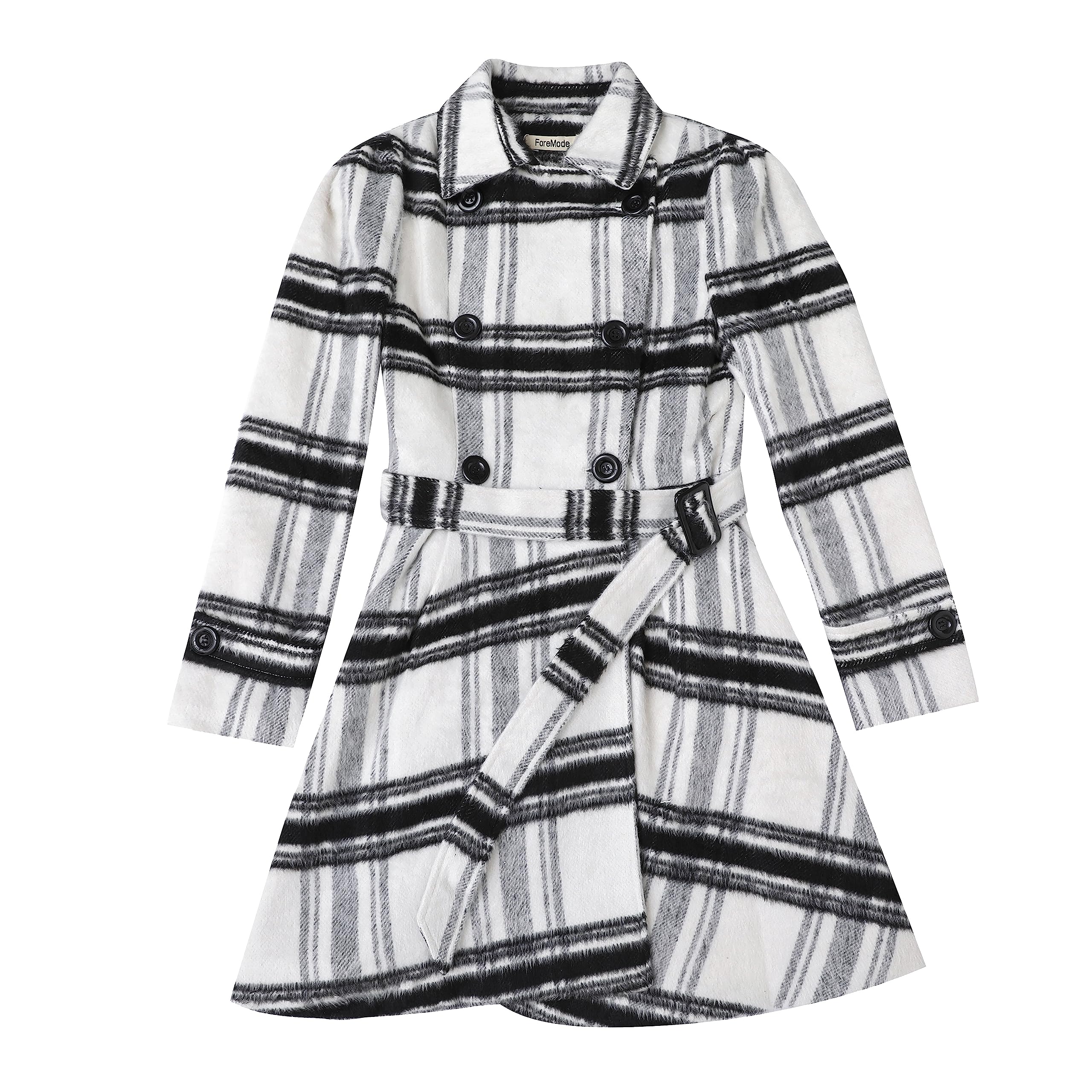 Jaqueta Feminina Foremode Cortada No Outono, Flanela, Mistura De Lã, Xadrez