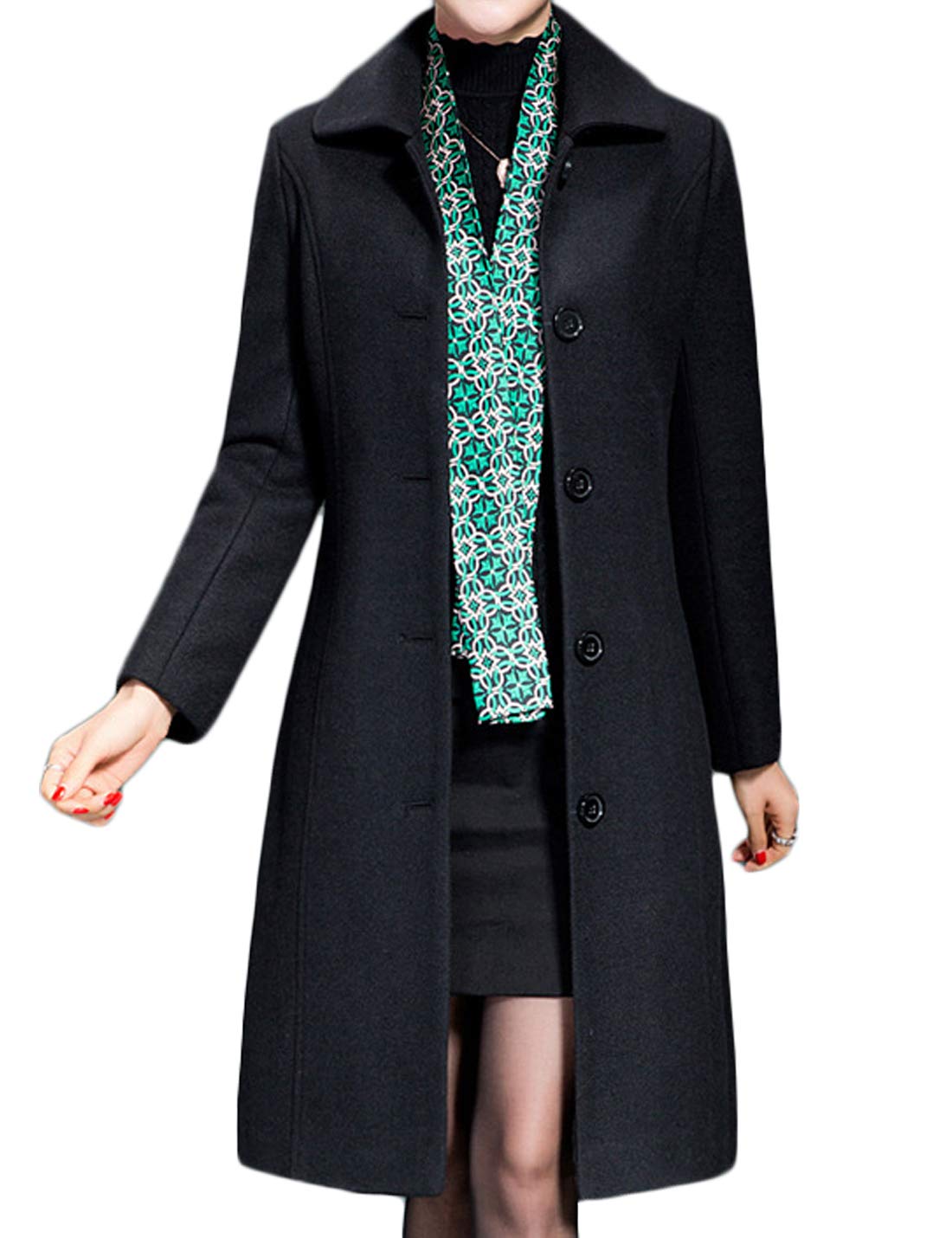 Casaco Jenkoon Feminino Wool Trench, Casaco Longo De Inverno, Preto