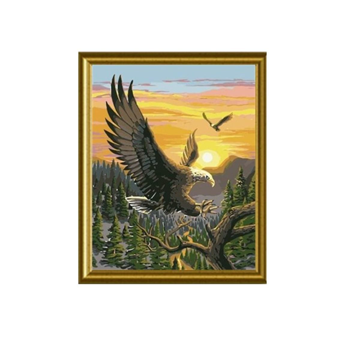 50 * 40cm Diy Águia Canvas Kit De Pintura Pintura Por Números Hom
