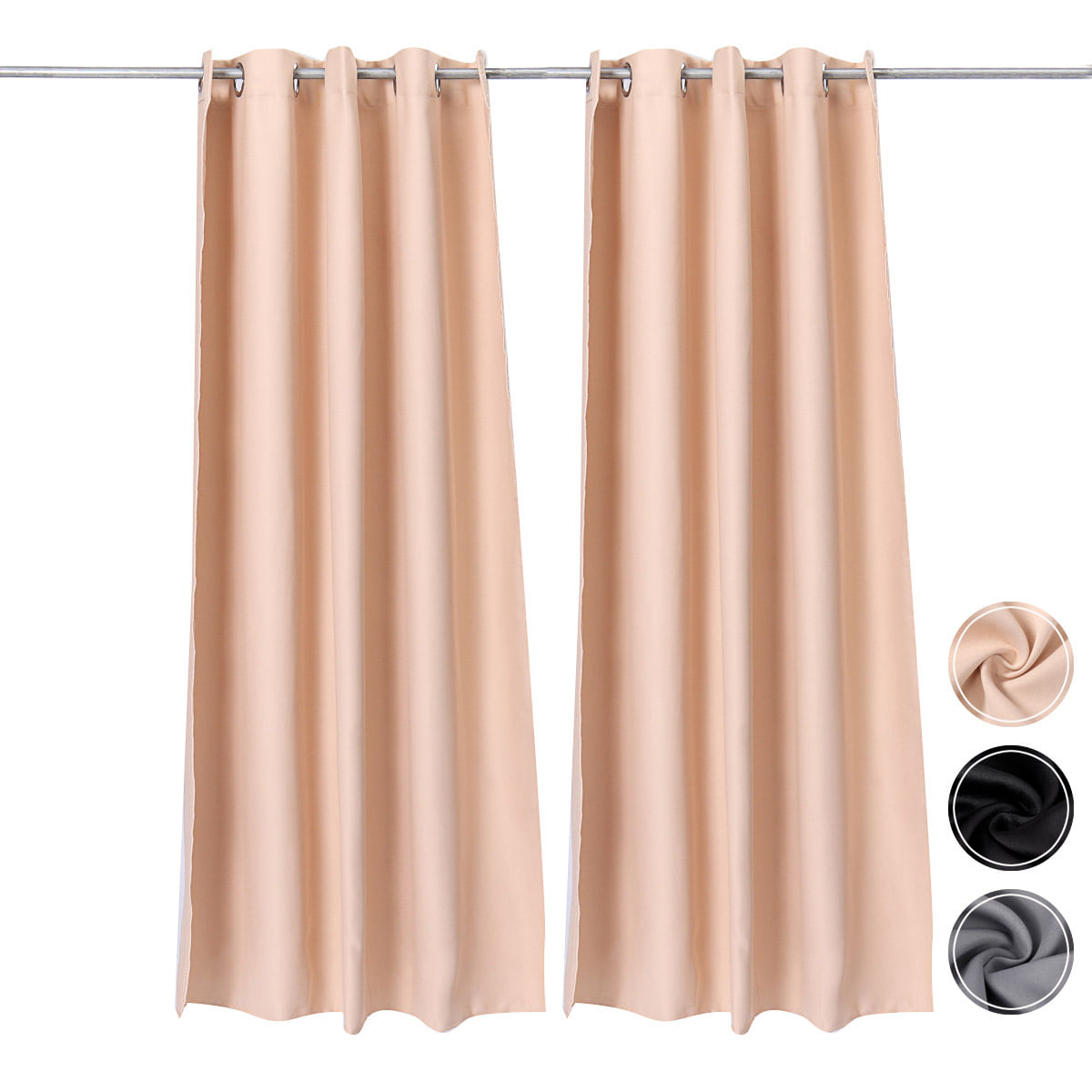 Grommet Grommet Pure Color Blockout Cortina Cortina Cortina Ba