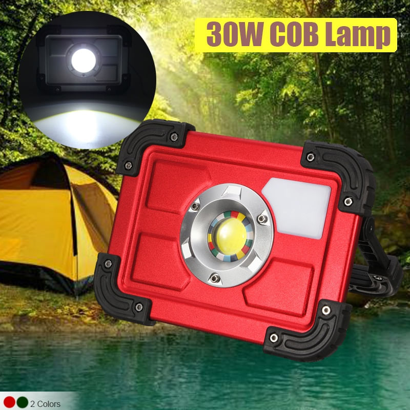 30w Portátil Recarregável Led Flood Light Lâmpada De Trabalho Ao Ar Livre