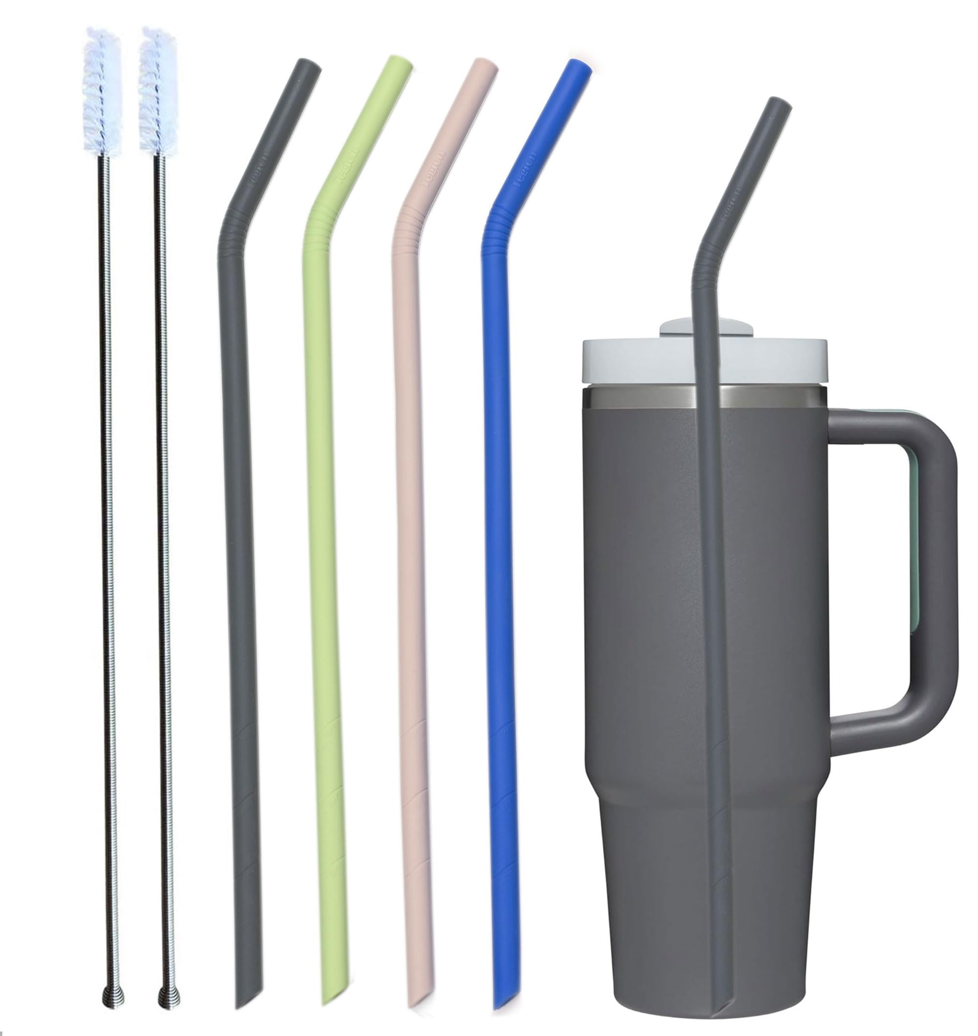 Canudos De Silicone Reutilizáveis De Reposição De 14" Para 1,2 L