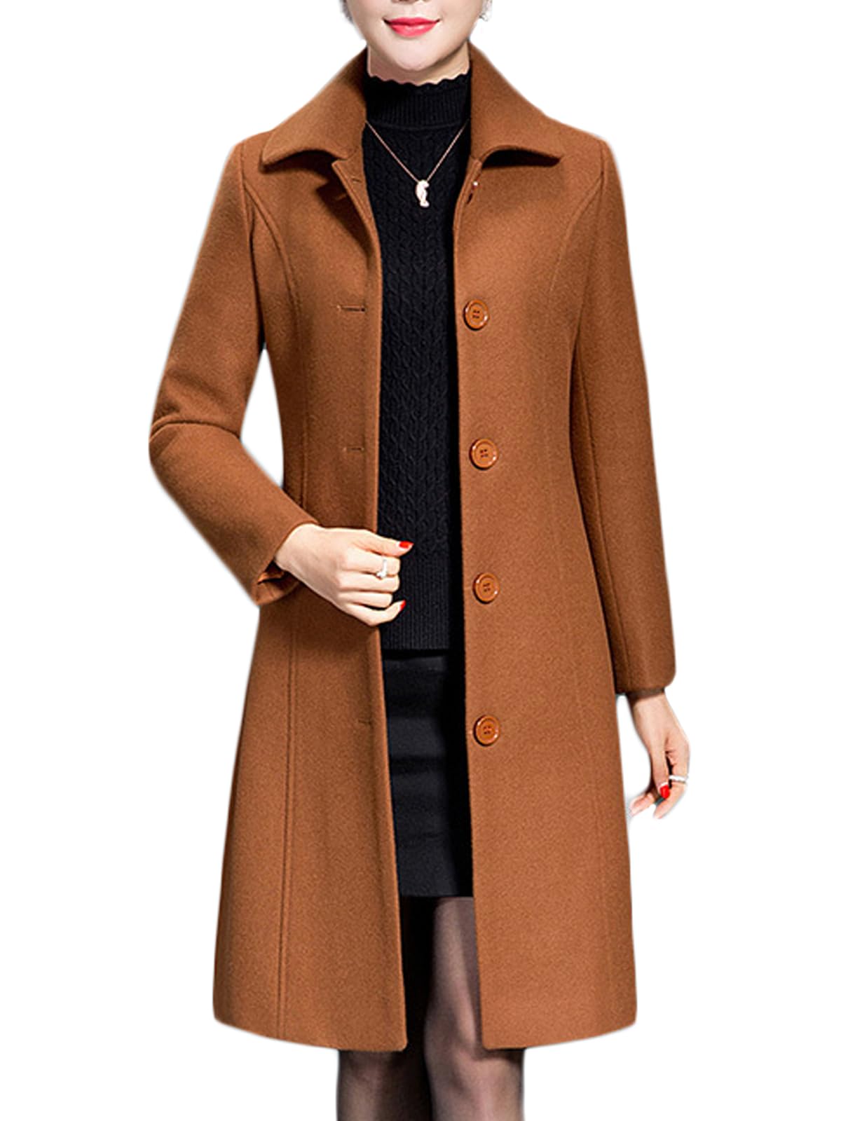 Casaco Jenkoon Feminino Wool Trench, Casaco Comprido De Inverno