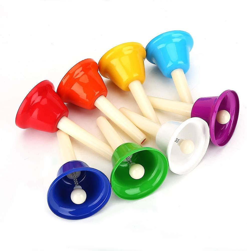 8 Notas Colorido Metal Mão Bell Crianças Handbells Set Musical I