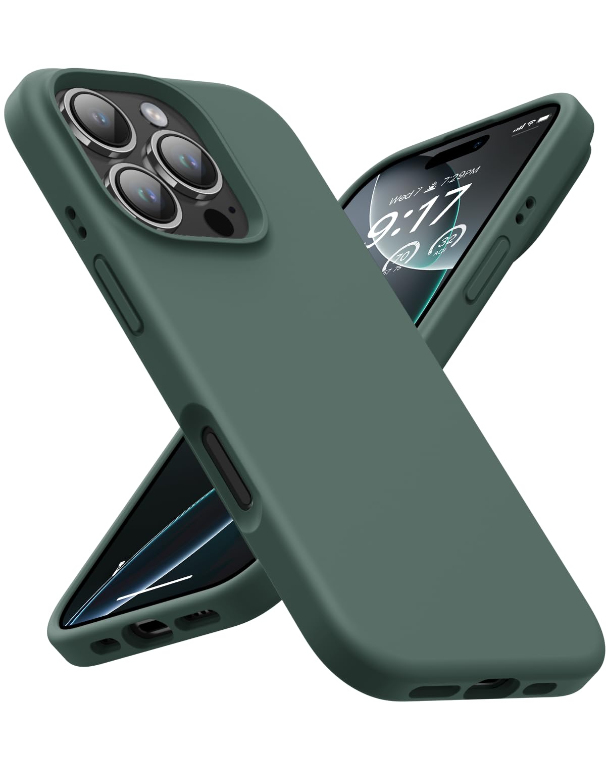 Capa De Telefone Ouxul Projetada Para Iphone 16 Pro 6,3" Verde Militar
