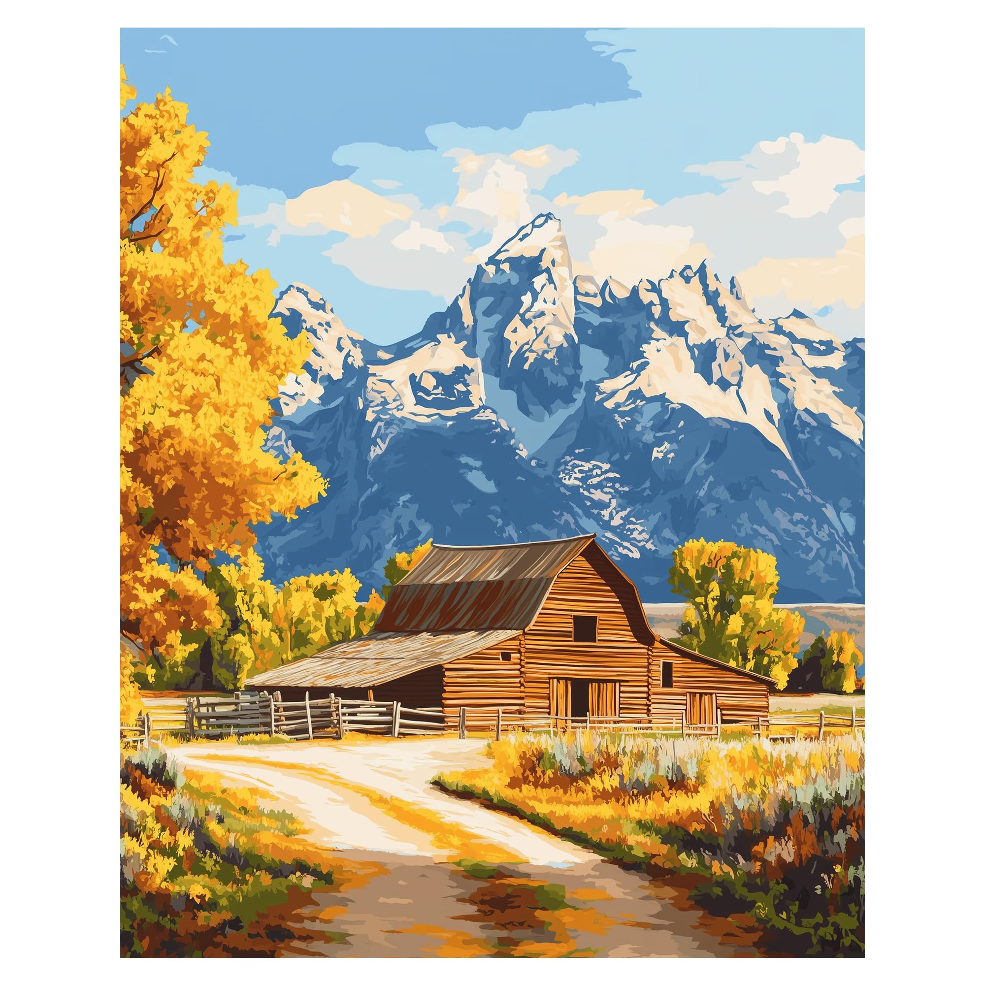 Pintar Por Números Cawpom Grand Teton Moulton Barn 40x50cm