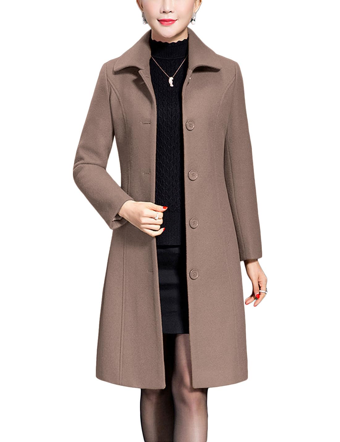 Casaco Jenkoon Feminino Wool Trench, Casaco Longo E Grosso De Inverno