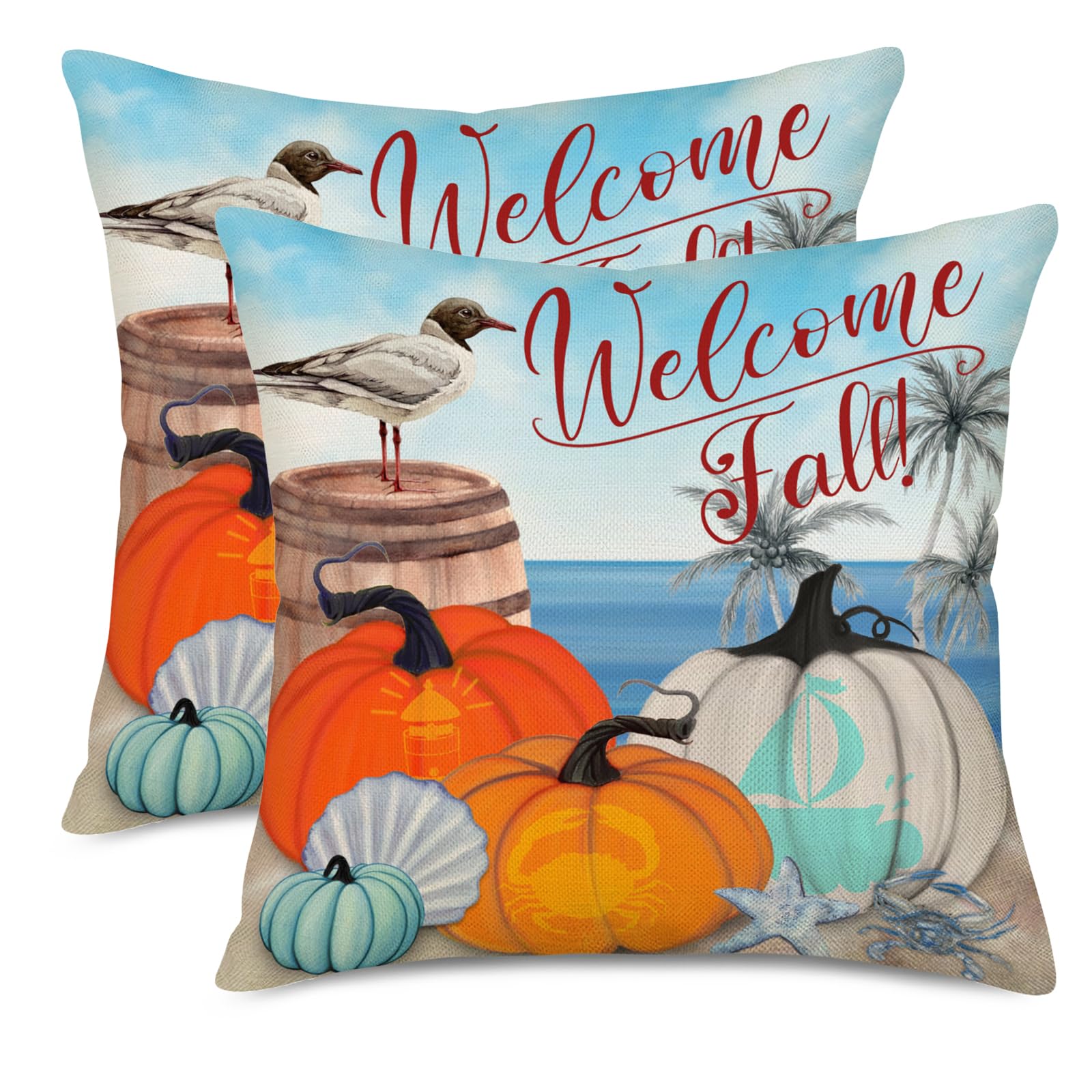 Throw Pillow Covers Easternproject Welcome Pumpkin Fall