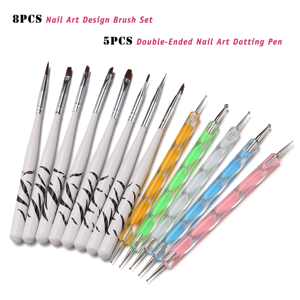 Conjunto Nail Art Pintura Caneta Pontilhando Pincel Fita Multicolor Str