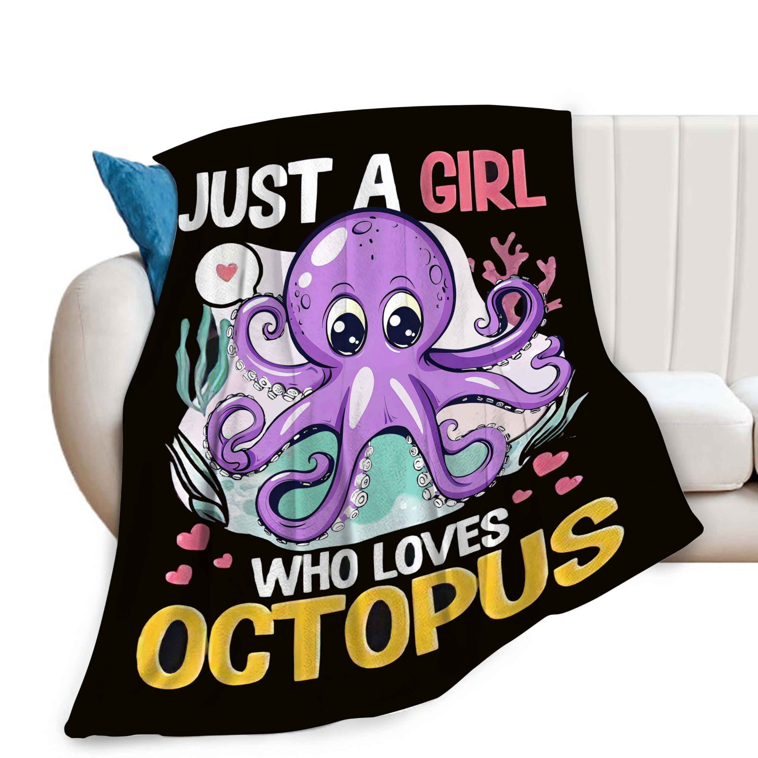 Cobertor Sweetfox Just A Girl Who Love Octopus Flannel 100x125cm