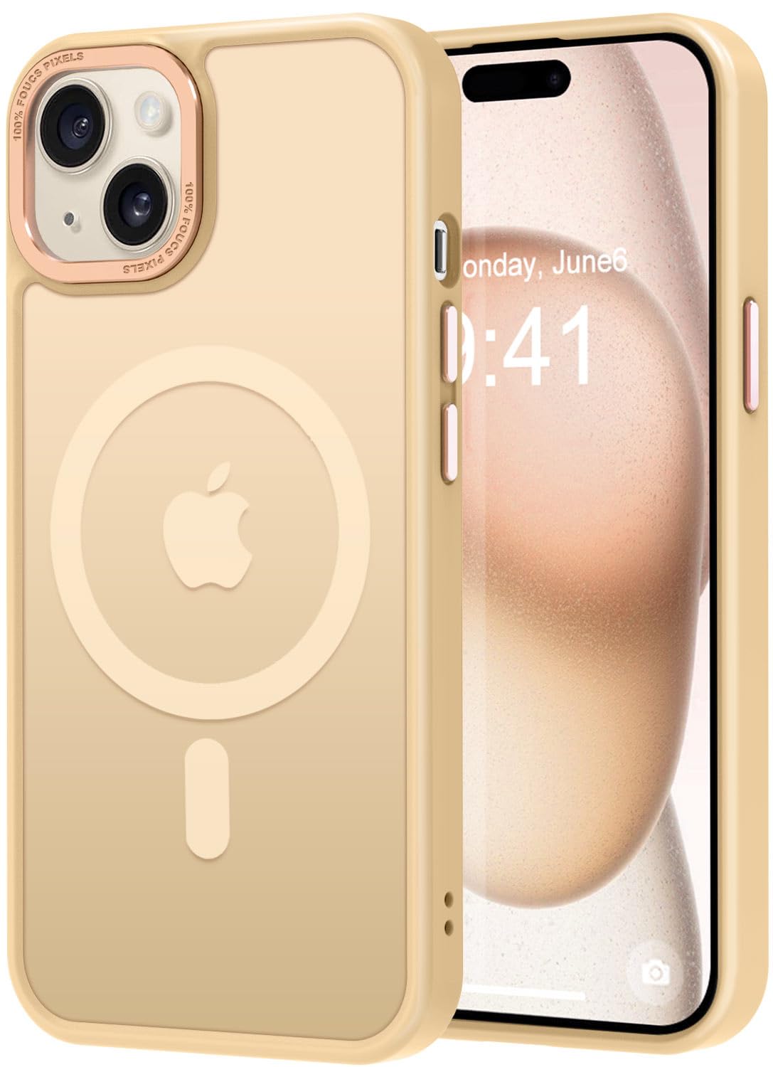 Capa De Telefone Thomo Upgraded Magnetic Para Iphone 15 Plus Light Gold