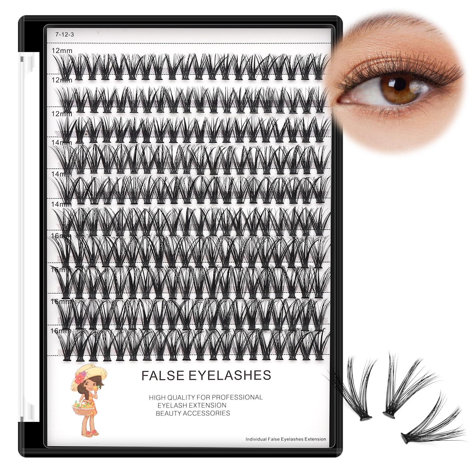 Cílios Individuais Em Cacho Bodermincer 20d 12-14-16mm