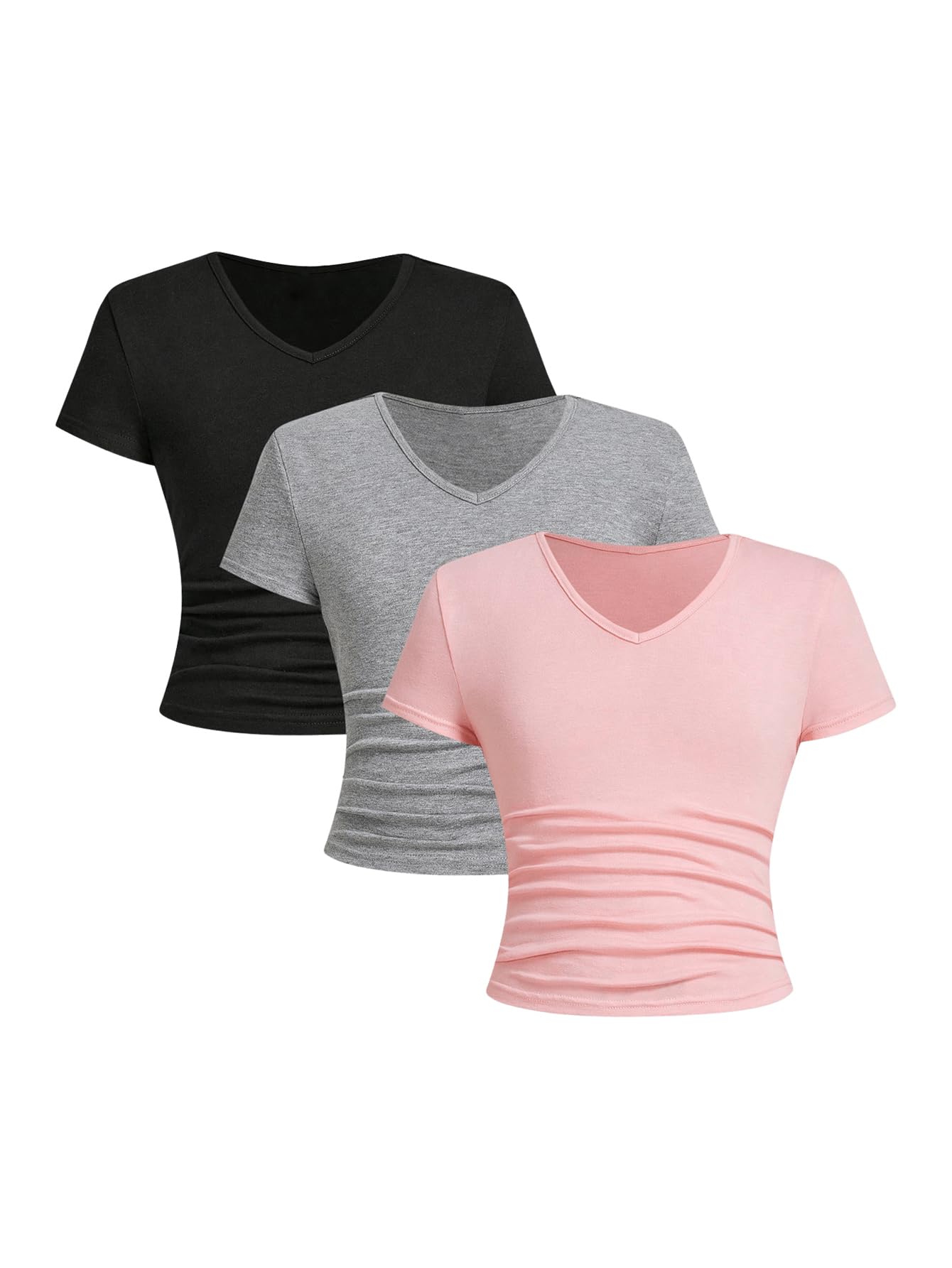Camisetas Femininas Soly Hux Com Decote Em V De Verão E Manga Curta 9y