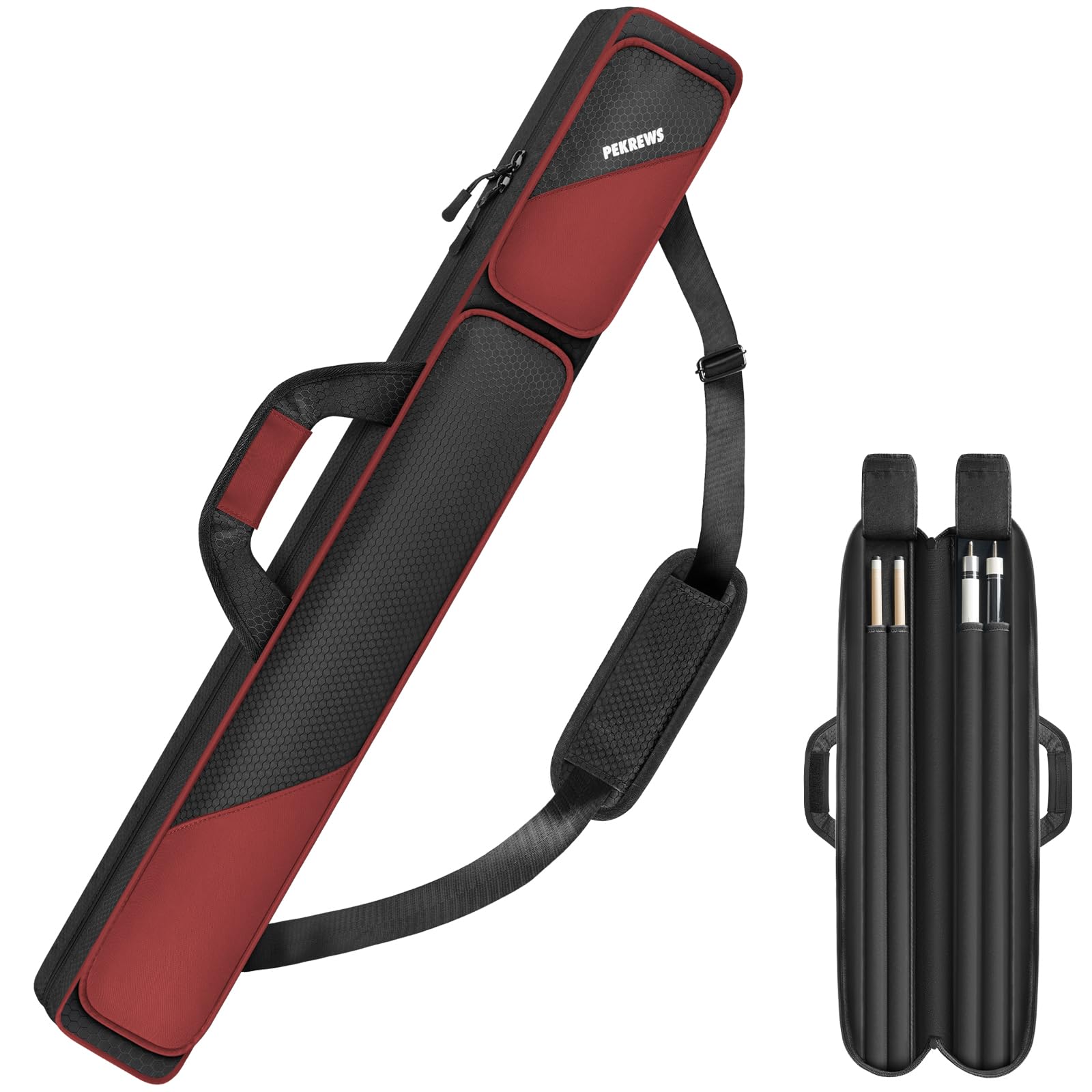 A Capa Pool Cue Pekrews 2x2 Contém 2 Palitos Com 2 Bolsos De Poliéster