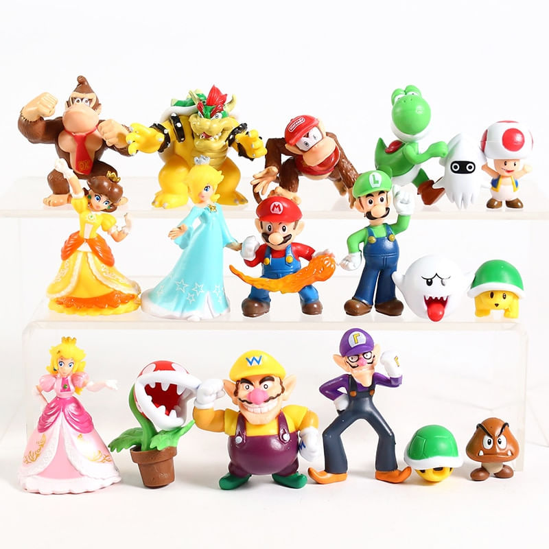 Super Mario Bros Família Mini Figuras De Pvc Brinquedos Set Mario Luig