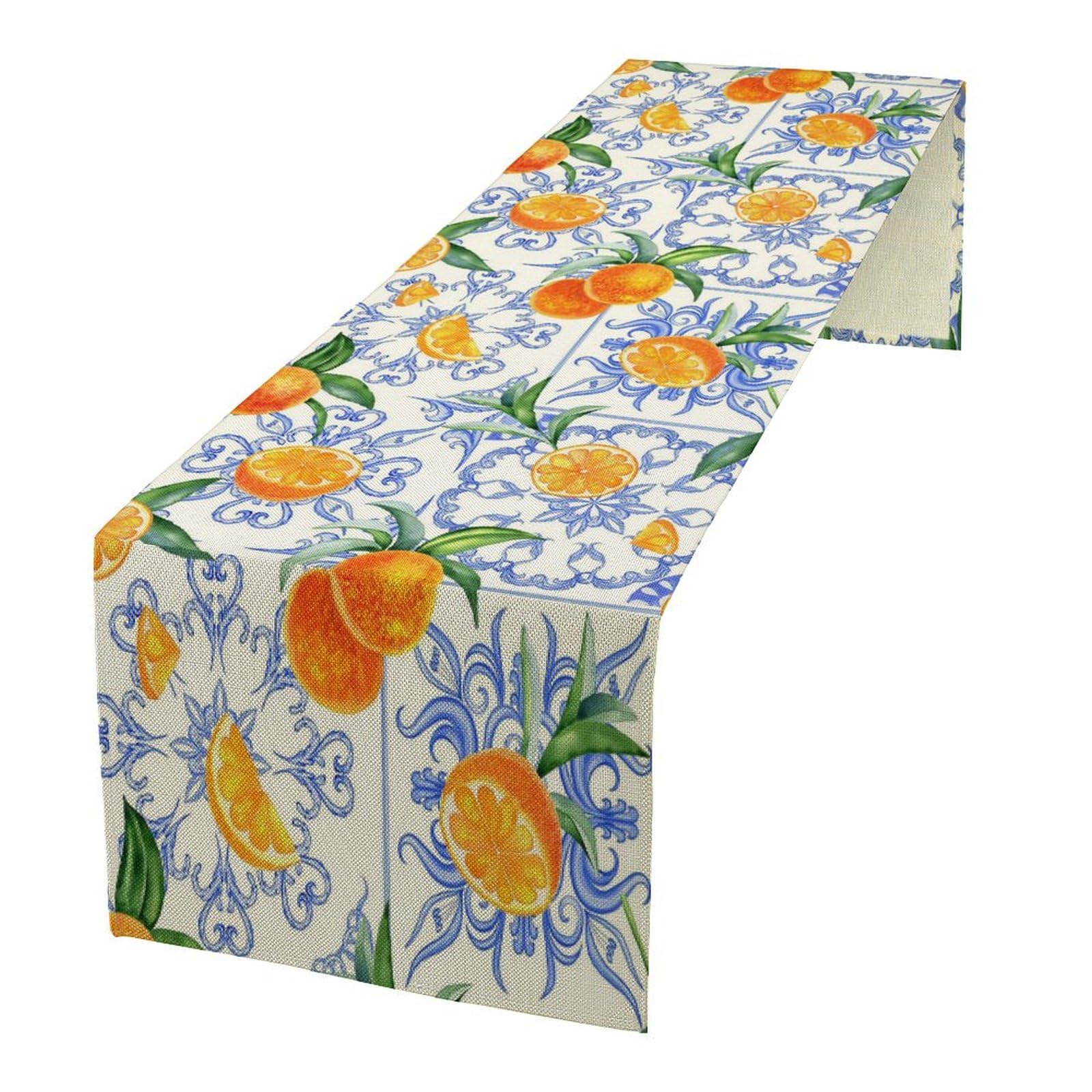 Table Runner Shelifestyle Summer Laranja Italiano Azul Marinho
