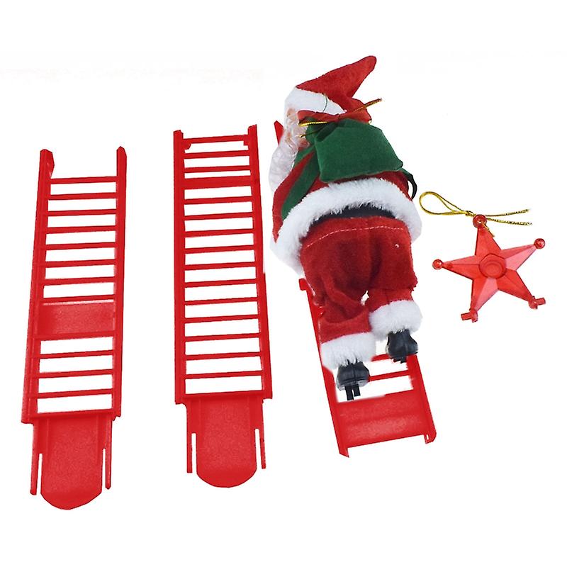 Automaticamente Papai Noel Electric Climbing Ladder Music Orn