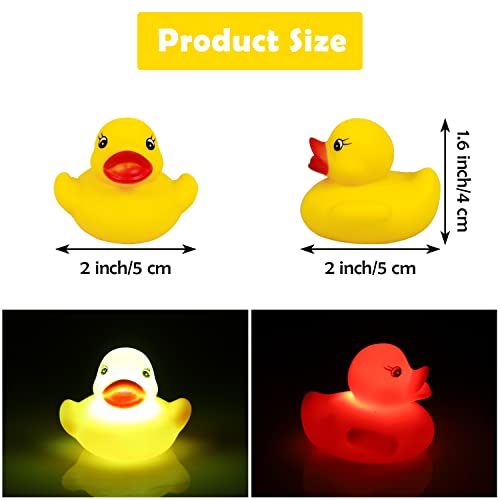 Kingovalley 10 Packs Light Up Patos De Borracha, Cor Piscando