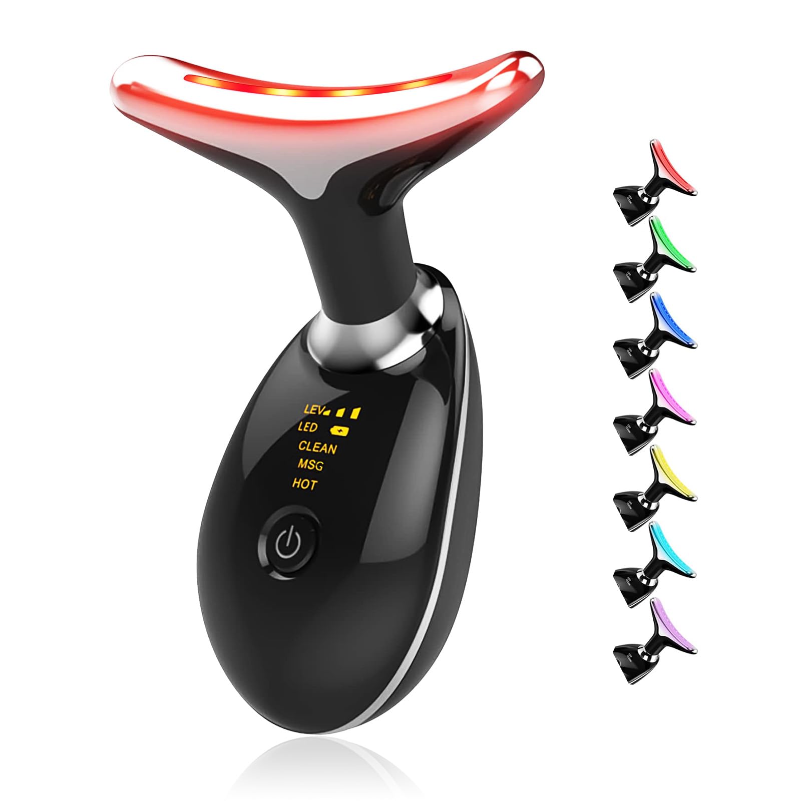 Massageador Facial Rurolo Com Luz Led E Dispositivo Facial De 7 Cores