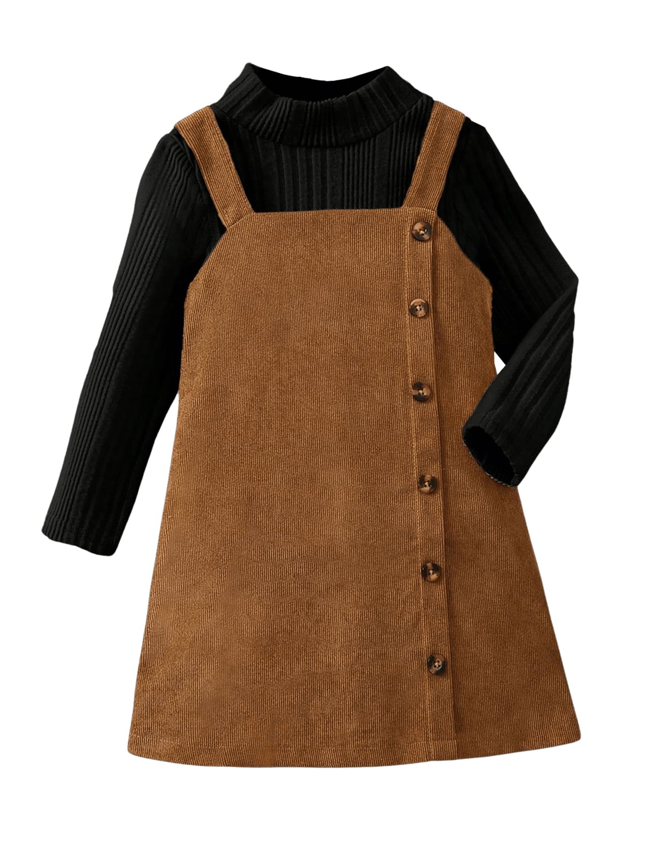 Outfit Makemechic Toddler Baby Girl Fall Mock Neck 6y Marrom Escuro