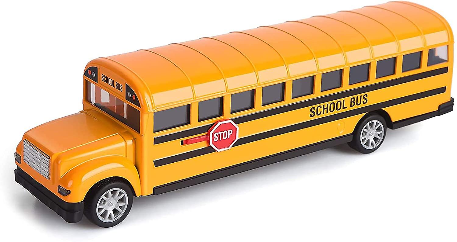 Brinquedo Do Ônibus Escolar Para Crianças, 8,5 Polegadas Die Cast Pull Back Car