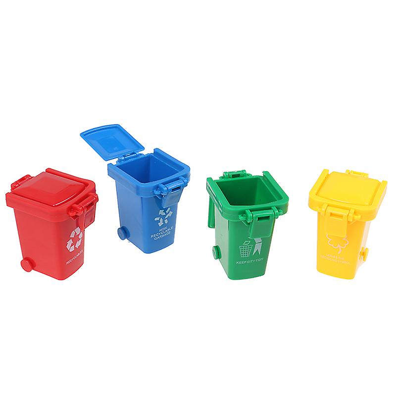 Kid 4pcs/set Trash Can Toy Garbage Truck Cans Curbside Vehic