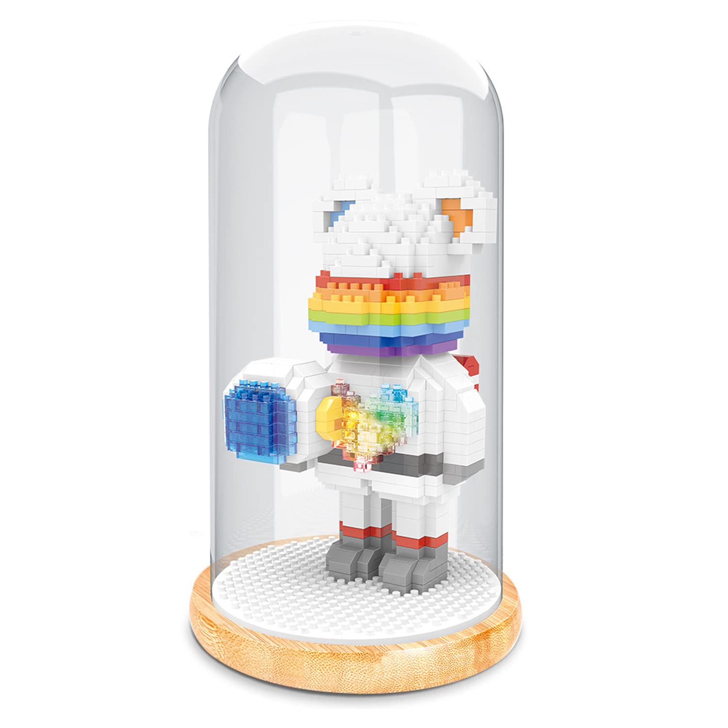 Brinquedo Modelo De Astronauta Building Block Bydeas Com Capacete Leve E Urso