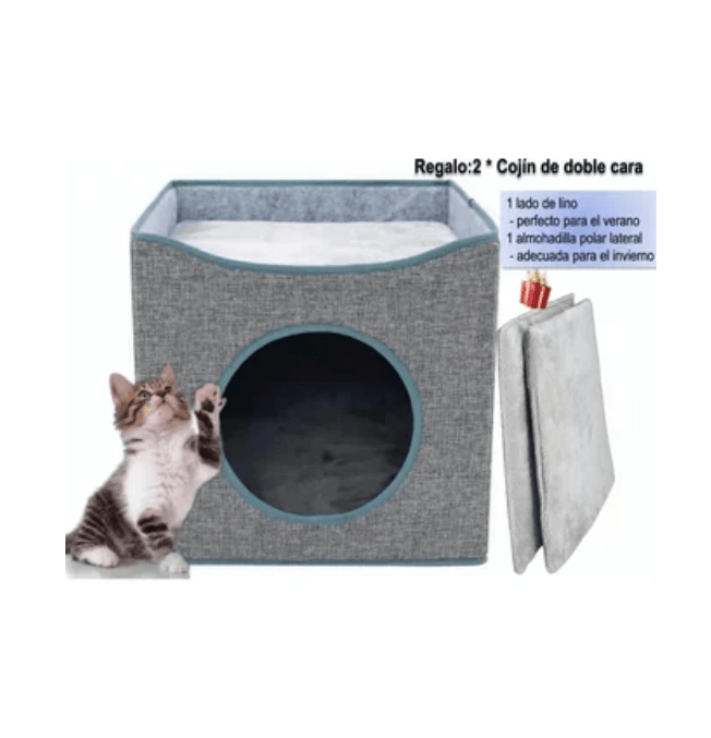 Casa E Cama Para Gatos E Pet Dobrável Com Almofada Macia