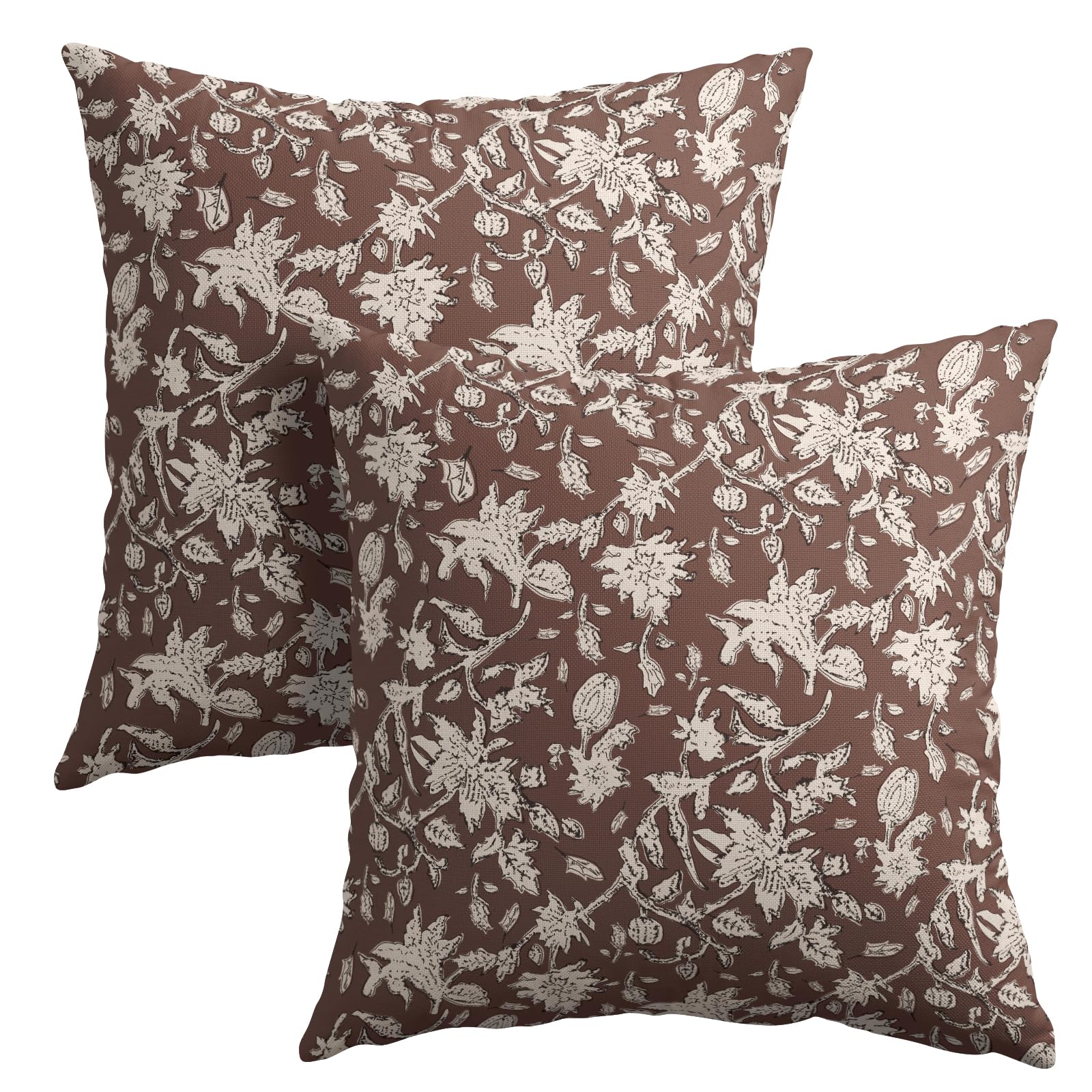 Capa De Almofada Granbey Brown Floral 60x60cm, Conjunto De 2