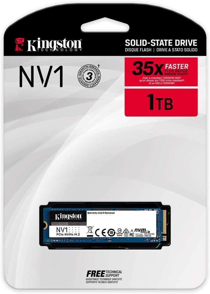 Ssd Interno Kingston Nv1 De 1 Tb M.2 2280 Nvme Pcie Até 2100