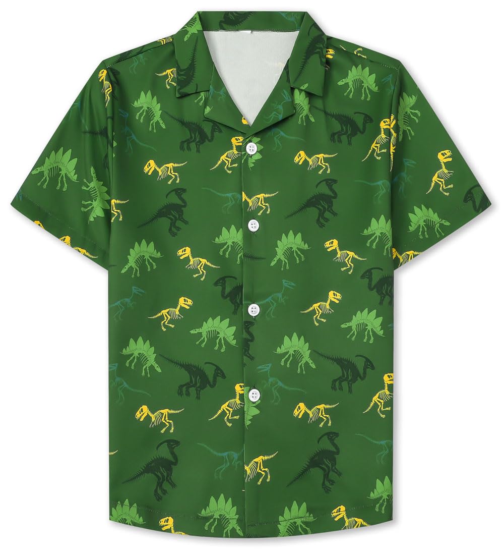 Camisa Sangtree Boys Havaiana De Manga Curta Floral 2-3t Verde