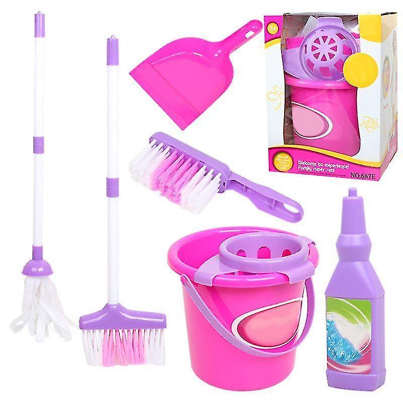 Limpeza Play Toy Set- Mop / Vassoura / Balde / Escova Dustpan Kits