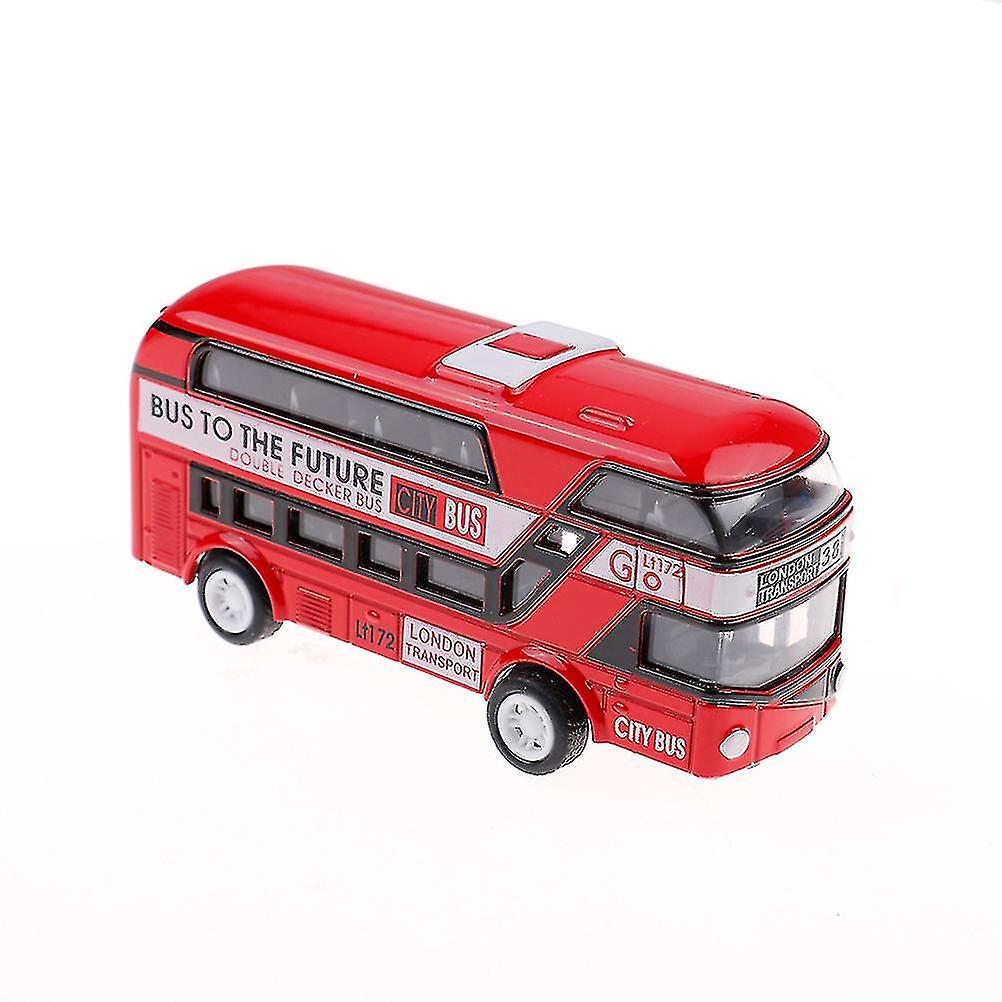 Kid Metal Diecast Cars Toys Pull Back Double Decker