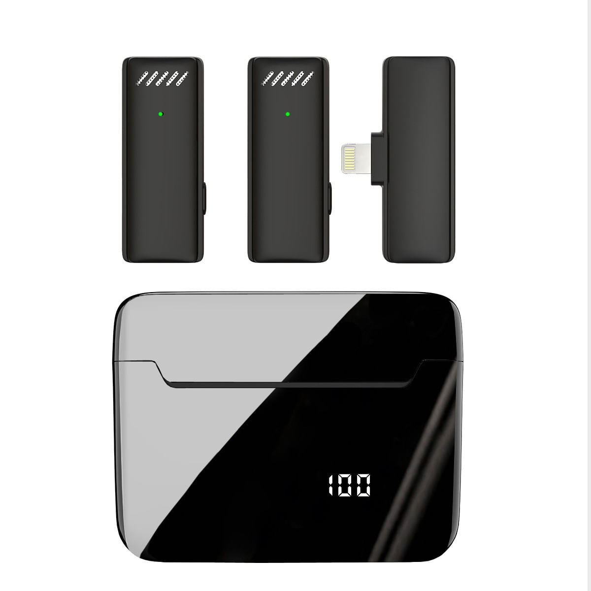 Microfone Portátil de Lapela Sem Fio para iPhone e Android