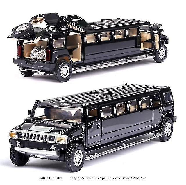 1:32 Liga Hummer Limusine Metal Carro Modelo (preto)