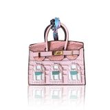 Bag Charms Edibling Preppy Leather Para Bolsas Rosa