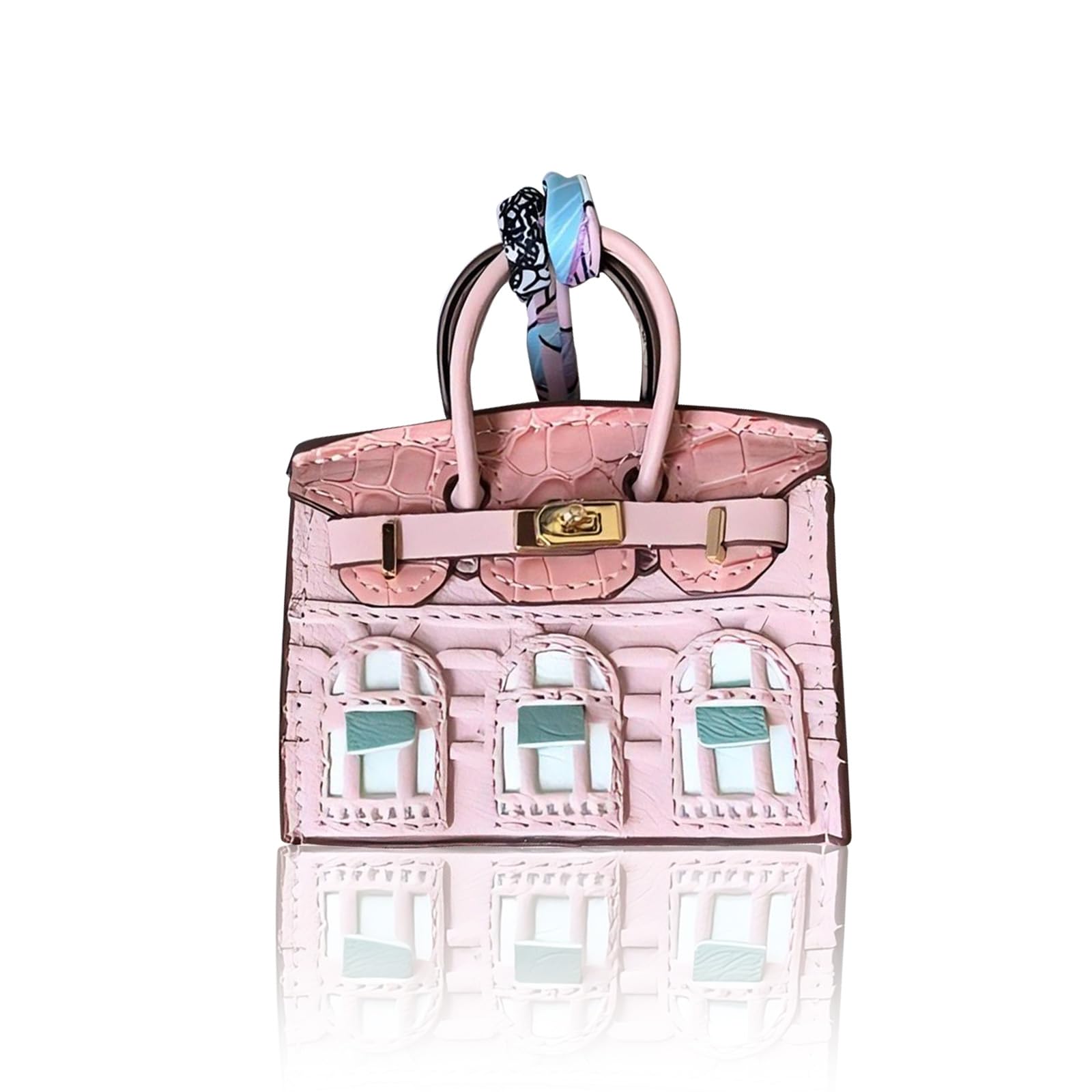 Bag Charms Edibling Preppy Leather Para Bolsas Rosa