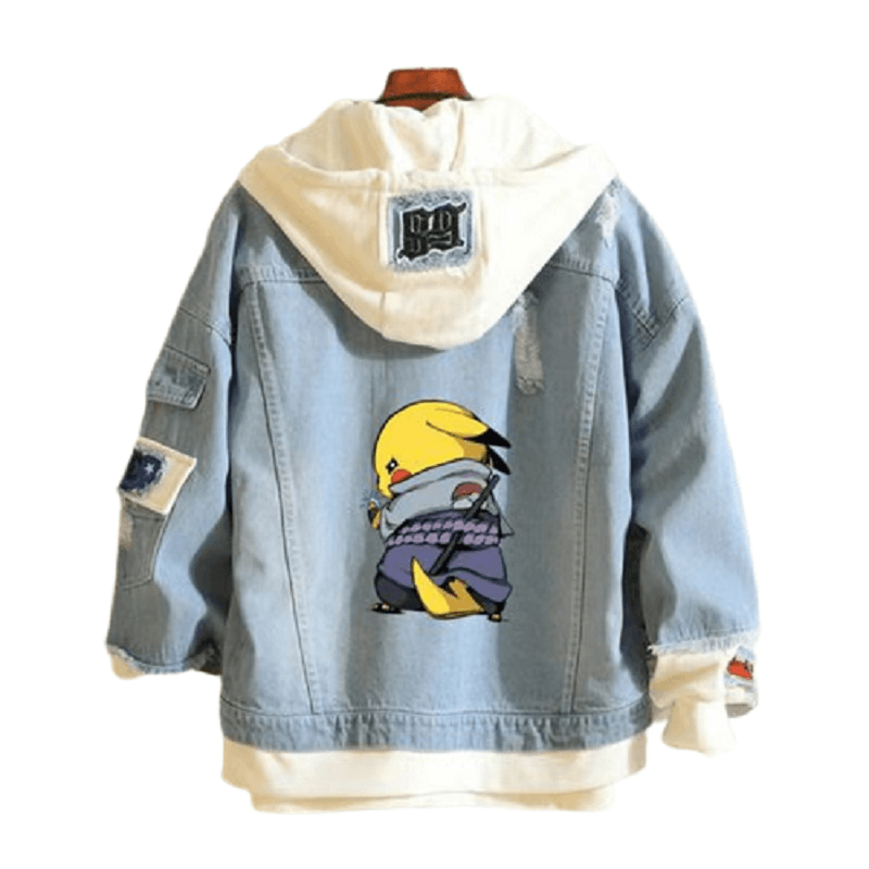 Jaqueta Jeans Estilo Casual Naruto Pikachu Cos Sasuke