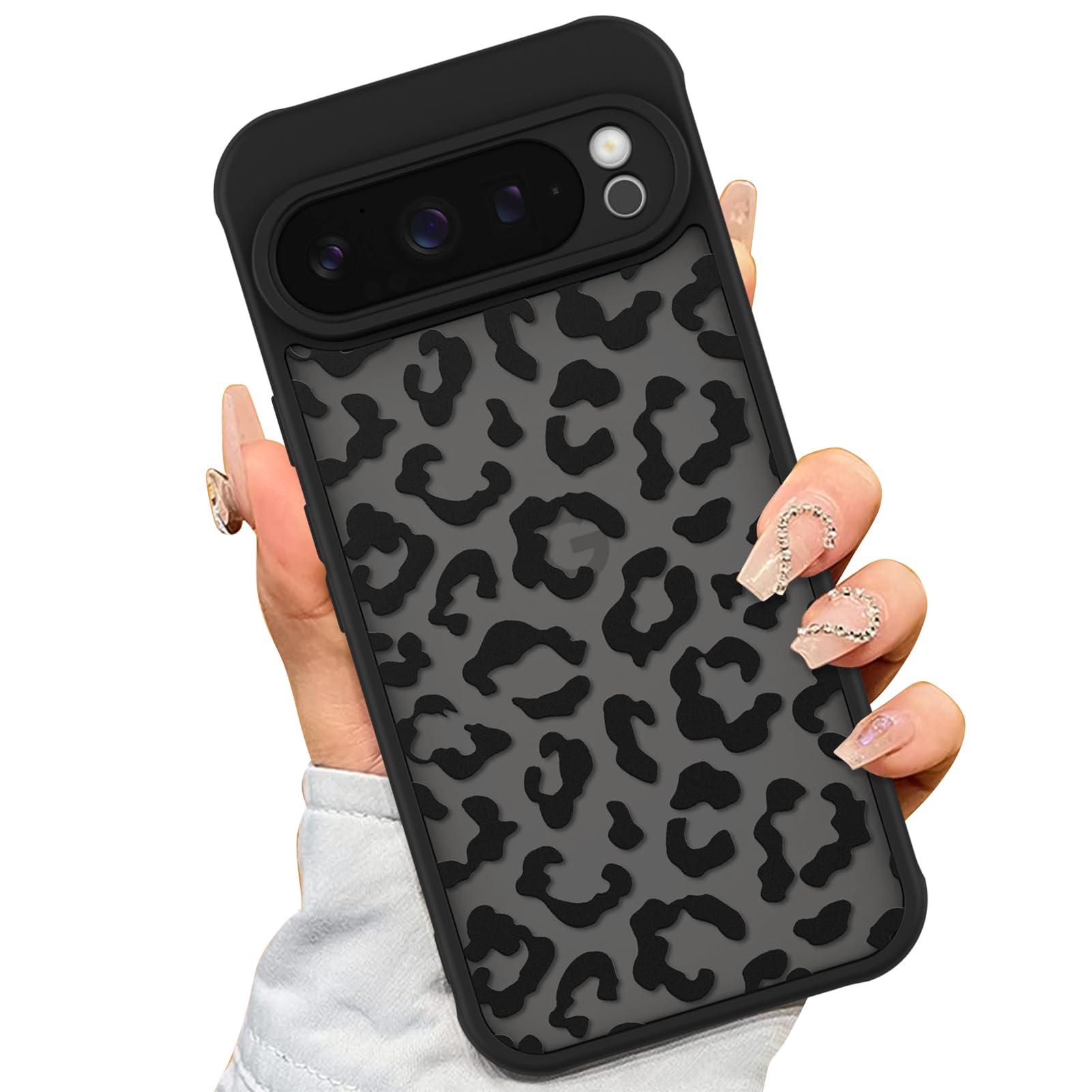 Capa De Telefone Aigomara Para Google Pixel 9 Pro Xl Black Leopard