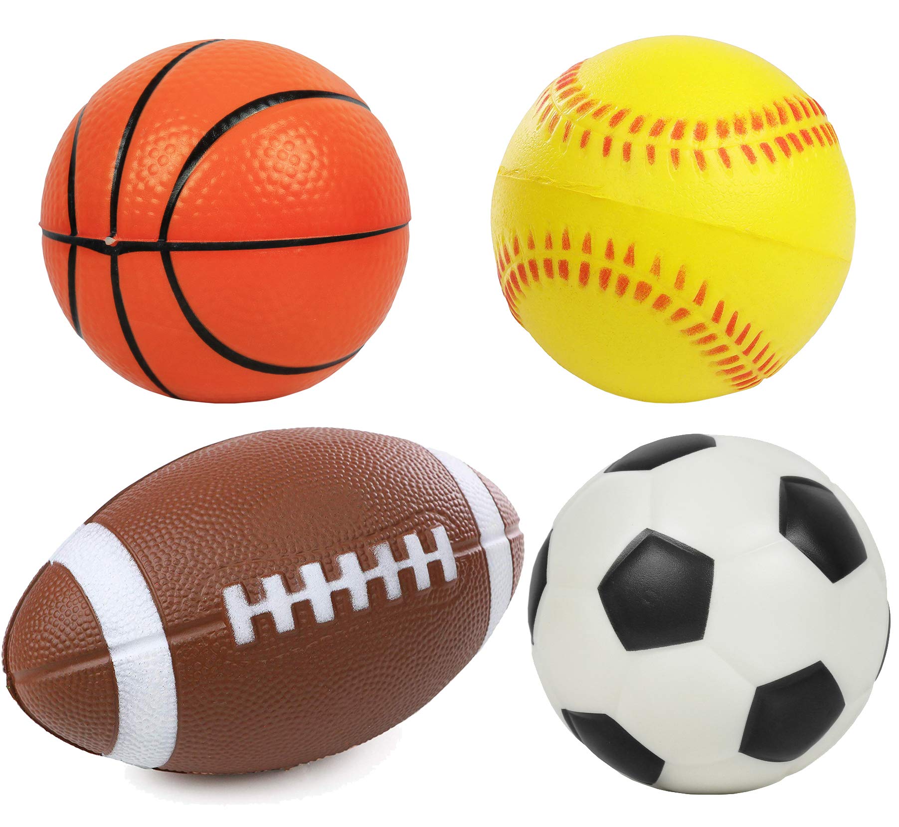 Jogue Um Conjunto De 4 Bolas Para Crianças Pequenas: Futebol, Beisebol, Basquete E Futebol