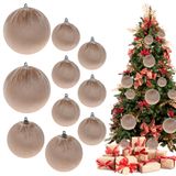 Bolas Decorativas Penduradas Em Veludo De Natal Funzhan 10 Unidades