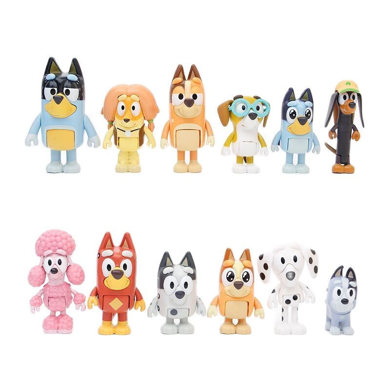 12pcs/set Bluey Bingo Família Ação Figura Pvc Brinquedos