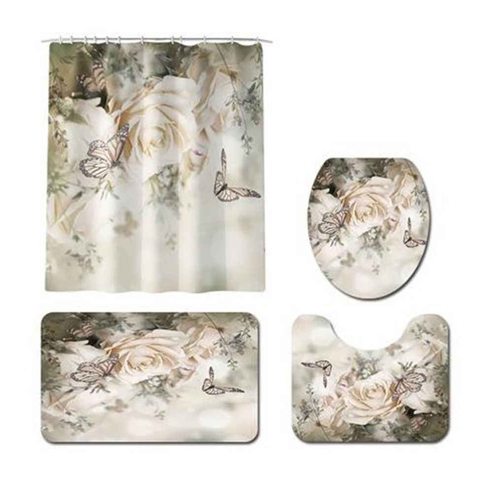 Conjunto De Cortinas De Chuveiro Para Impressão Digital De Poliéster Impermeável