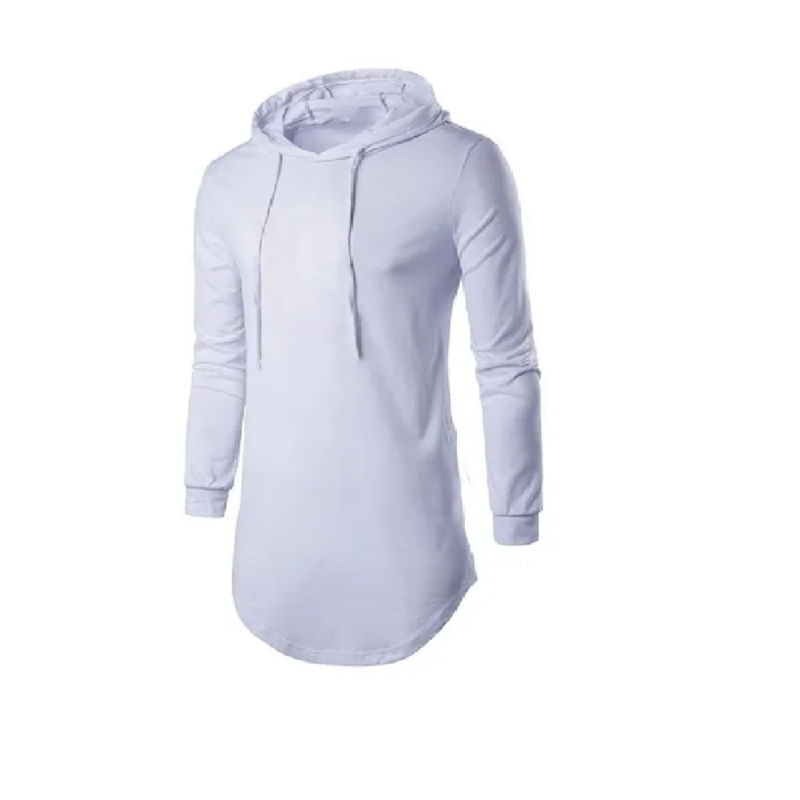 Camiseta De Manga Comprida, Modelagem Longa, Estilo Hip Hop Para Homens