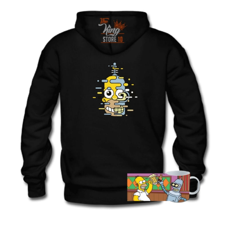 Moletom Homer Bender Simpsorama Com Fecho De Zíper