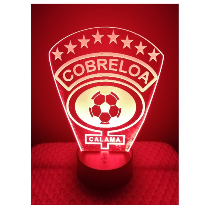 Lâmpada De Ilusão 3d Cobreloa Badge 7 Cores Led