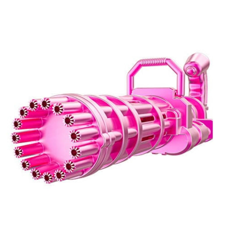 Bubble Gun Spear Bubbles A Motor Xl 38 Cm Com Led Rosa Claro