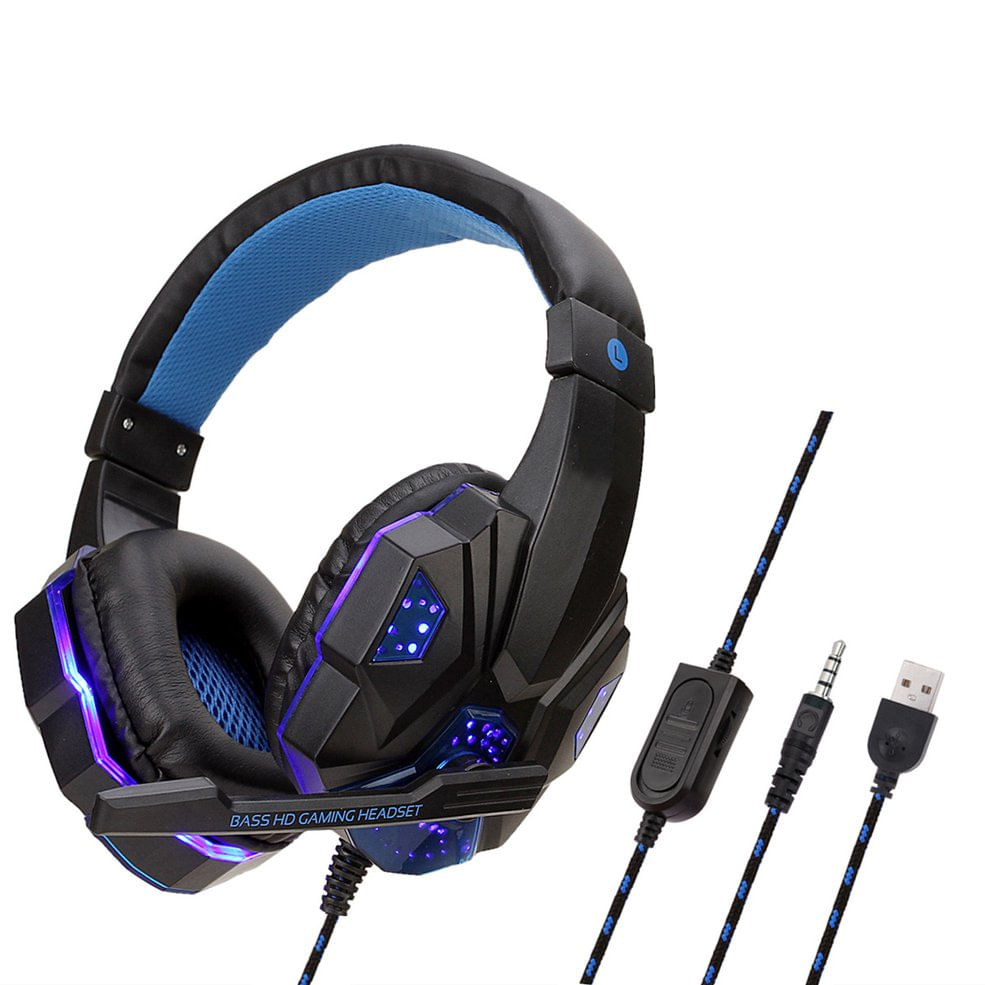 Fone De Ouvido Para Jogos Led Profissional Para Ps4 Com Microfone
